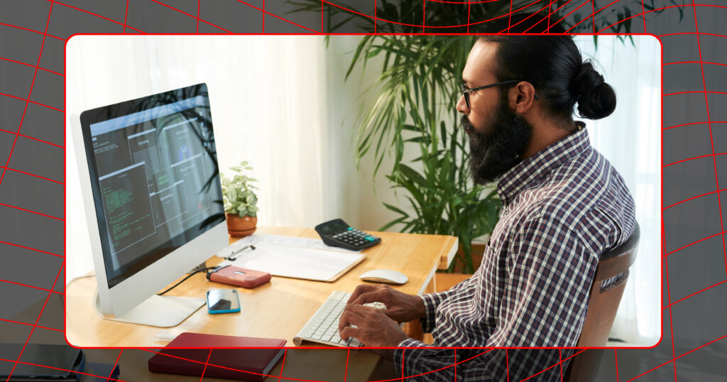A web developer working on a site