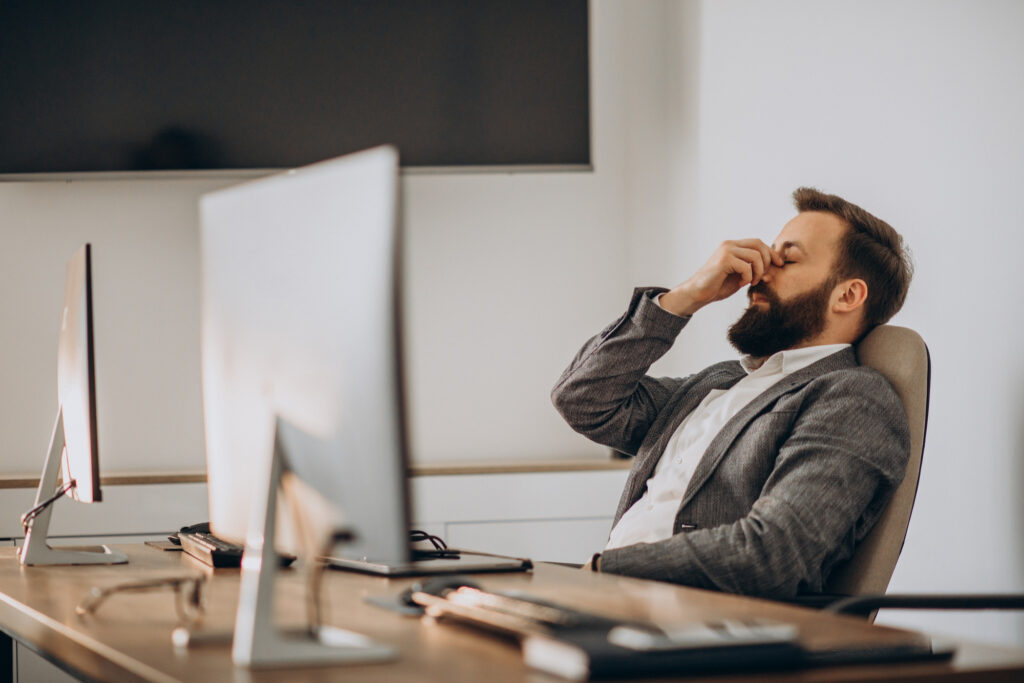 A business person unsure of what to do next